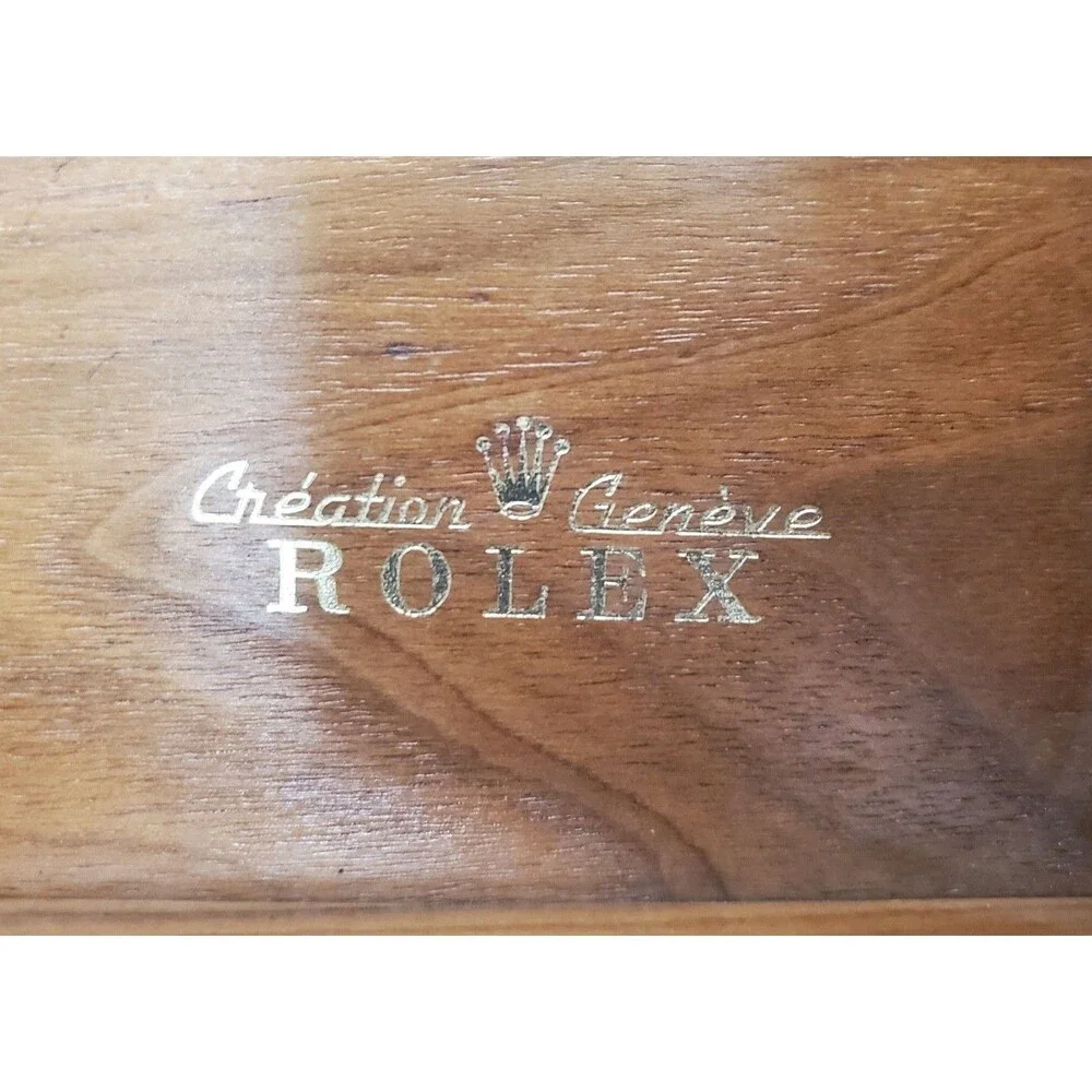 Vintage Rolex Presidential Day-Date Empty Leather Wood Watch Box Case 56.00.2